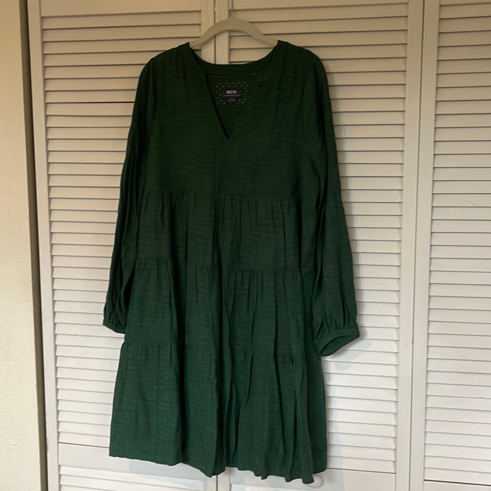 Anthropologie Green Tiered Dress